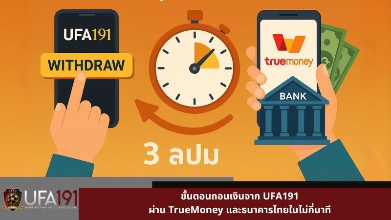 ขั้นตอนถอนเงินจาก UFA191 ผ่าน TrueMoney และธนาคารไทยในไม่กี่นาที